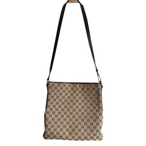 Authentic Gucci Monogram flat crossbody bag
